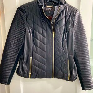 Badgley Mischka black leather jacket